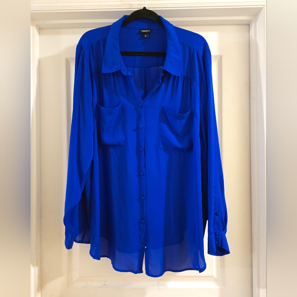 Torrid Vibrant Blue Button-Down Shirt
